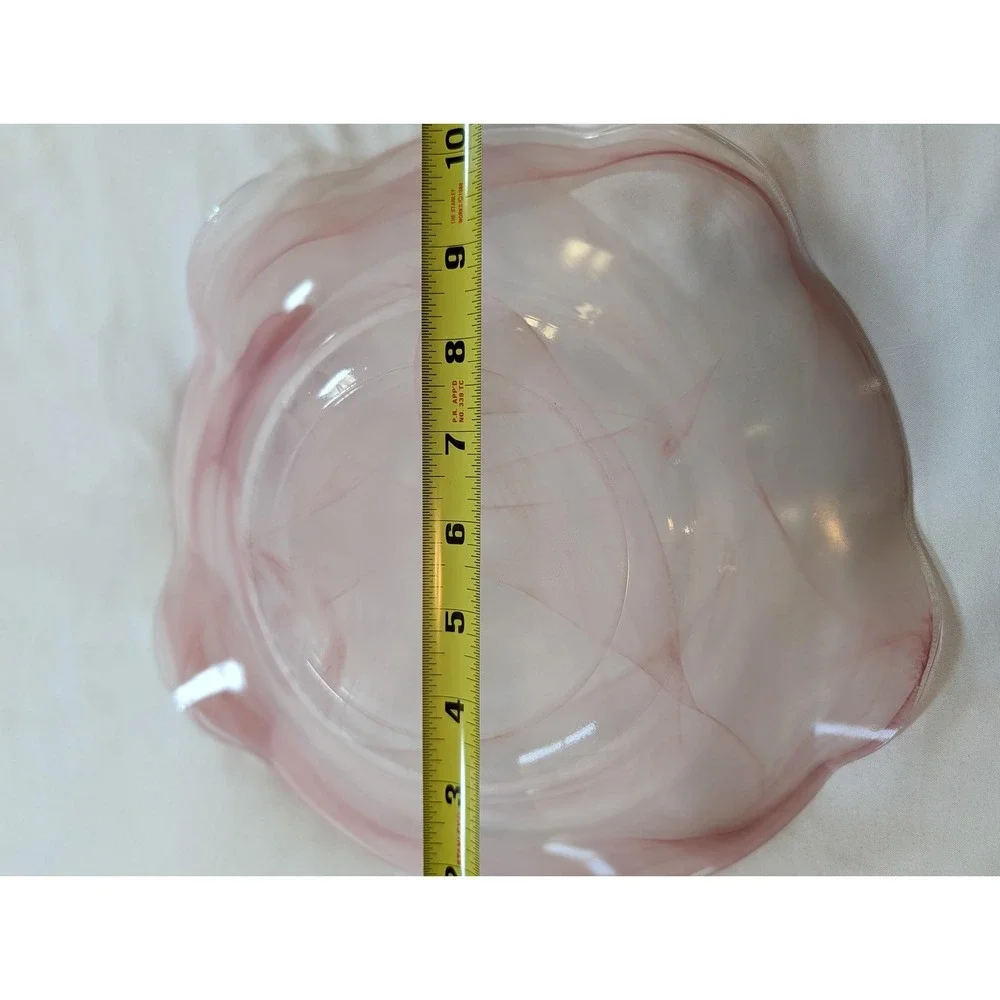 Budawi Glass Fountain Bowl Flower Rose Pink